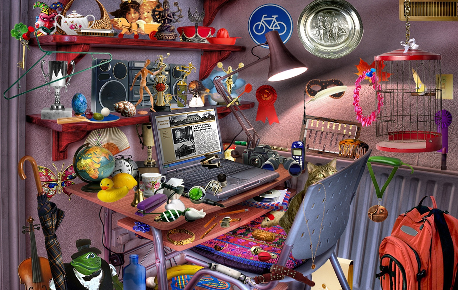 A picture of a very messy bedroom - look around your room what do you have in your room?