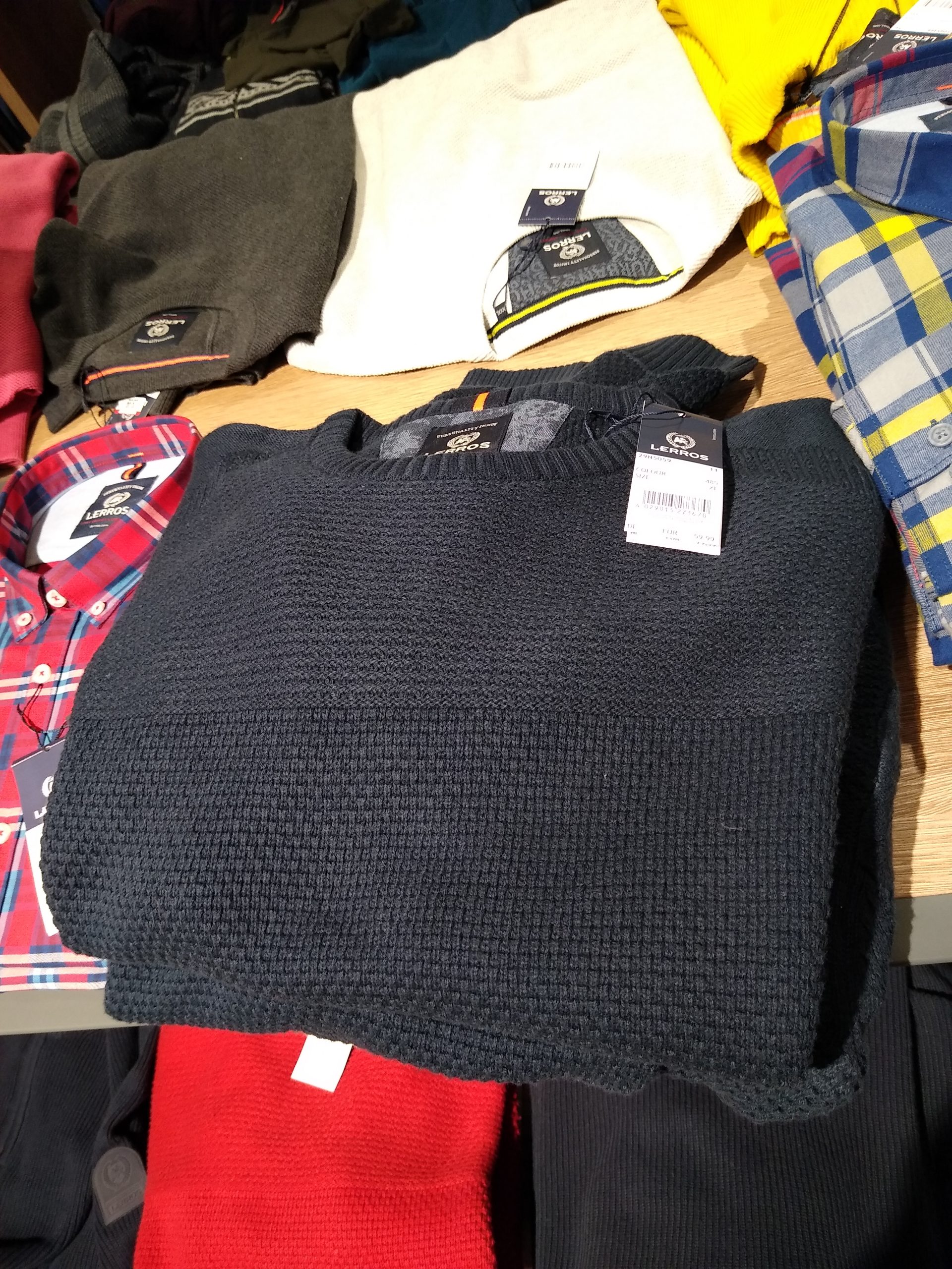 blue sweater