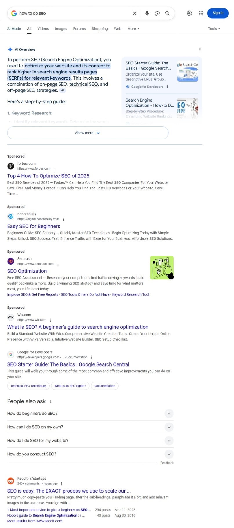 Screenshot of Google search results, described in the next paragraph