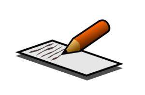 Illustration of a pencil suspended in air making lines on a peice of paper.