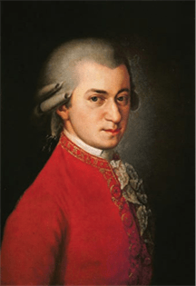 A portrait of Wolfgang Amadeus Mozart.